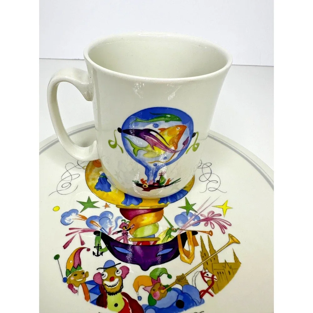 Villeroy Bosch Le Balloon China Salad Plate Mug Cup  Jean Mercier Luxembourg